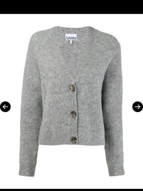 Ganni Relaxed Wool Cardigan - Grey